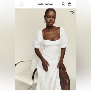 Reformation Belgium Linen Dress White